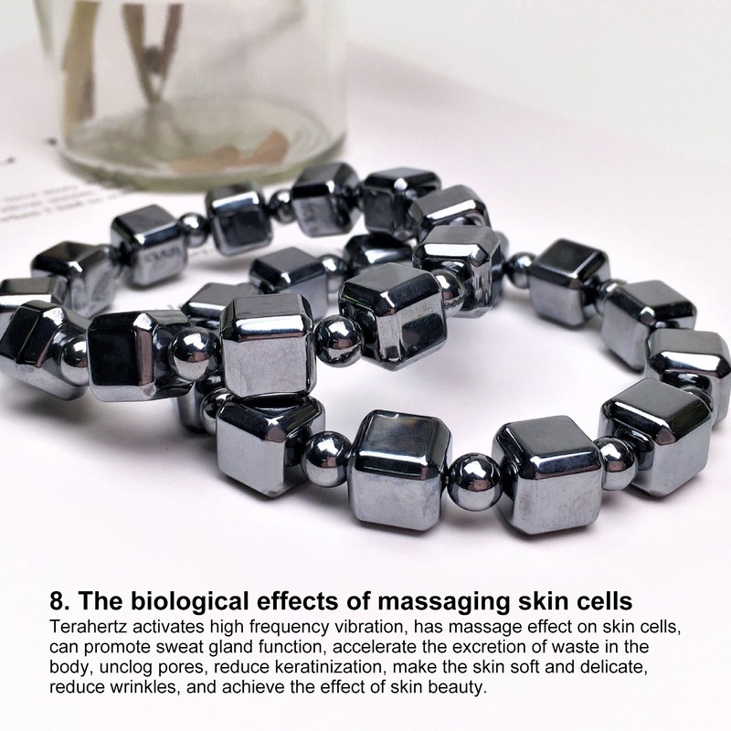 0.4in Terahertz Bracelet Rectangle Beads Good Thermal Conductivity Natural Terahertz