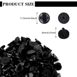 30pcs Rubber Pin Back,Butterfly Clutch Backings,Pin Safety Backs Replacement Uniform Locking Pin Backs Tie Tack Pins Keepers for Brooch Tie Lapel Pins Jewelry Making Hats Badges(Black,11.5x8mm)
