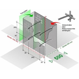 Gabion Grid Welded 100/100/3.5, Grid Size 500 x 500 mm