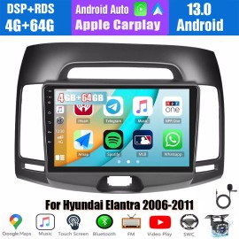Cequent Unbranded Android 13 Apple CarPlay For Hyundai Elantra 2006-2011 Car Radio Stereo Navi BT