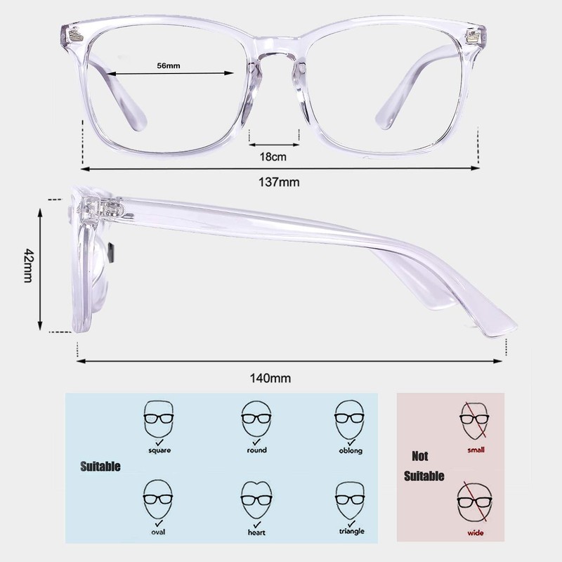 MAXJULI Fake Glasses with Cute Nerd Frame Reading/Gaming/TV/Phones Glasses for