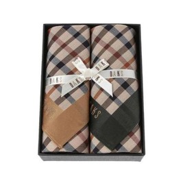 Daks (신세계강남점)DCHA0E002I2 하우스체크 면 손수건 2종세트 Shinsegae Gangnam (DCHA0E002I2) House Check Cotton Handkerchief Set of 2