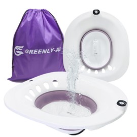 G GREENLY-AG Sitz Bath, Sitz Bath for Toilet, Electric Sitz Bath for Hemorrhoids Men and Women, Postpartum Care, Portable Sitz Bath for Universal Toilet Seat, Water Spray Purple