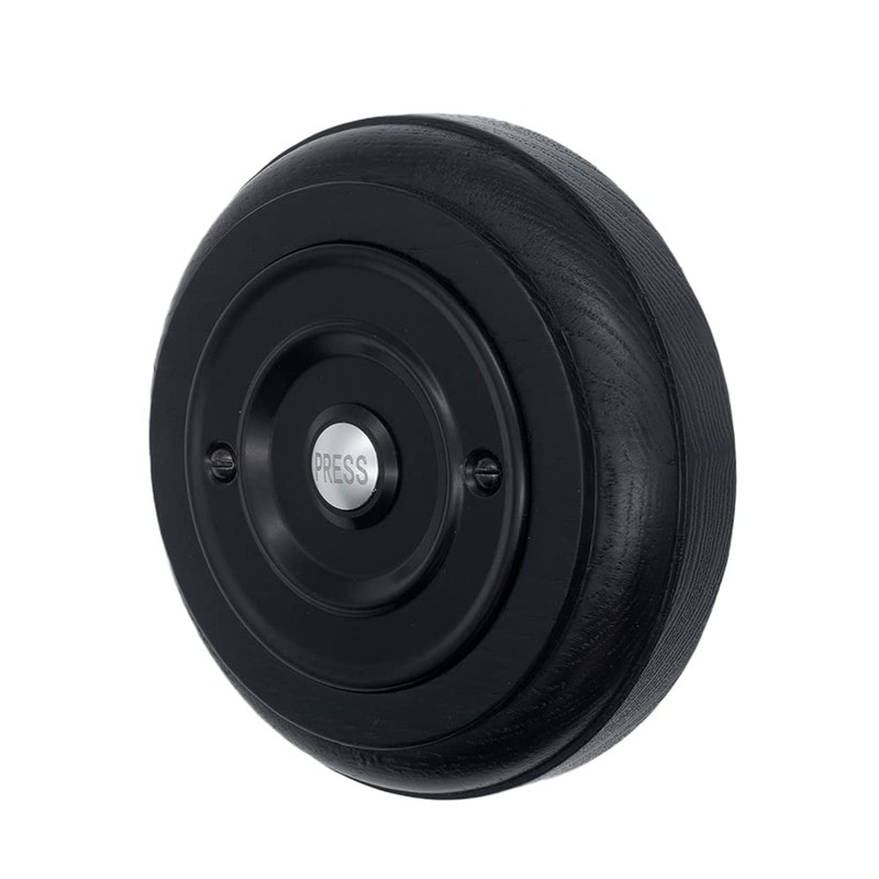 Modern Living Round Wireless Doorbell in Black Ash and Black