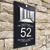 Custom Signs Solar Illuminated Modern Anthracite House Number Sign 24cm
