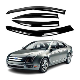 Fits Ford Fusion 2007 2008 2009 2010 2011 2012 Acrylic Safe Smoke Window Visor Set - Sun, Rain, and Vent Protection, 4-Pieces Tape-on Window Deflector Guard Kit, 2mm Extra Thick