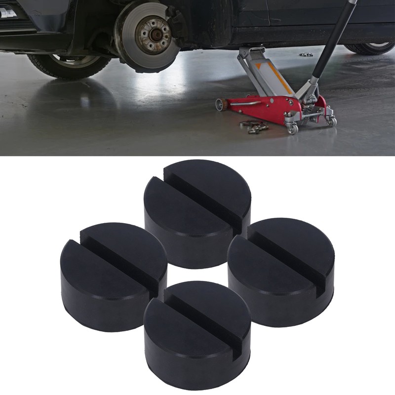 4PCS Rubber Jack Lifting Pad Adapter Floor Round Slotted Frame