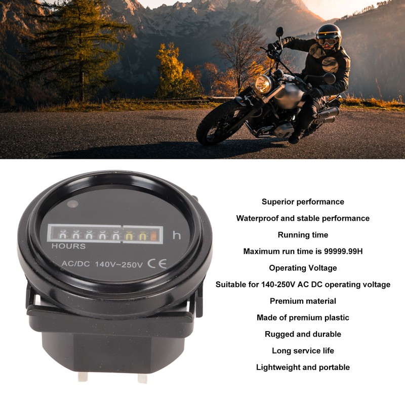 Round Hour Meter Professional High Accuracy 140‑ AC DC Mechanical