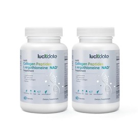 LuckDate NAD+  Supplement, Multi Collagen Peptides, L-ergothioneine, 60 Capsules - Specification: two bottles