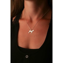 German Shorthaired Pointer Necklace - IBD - Personalize Name Date - Pendant Size Options - Sterling Silver 14K Rose Gold Filled Charm