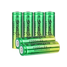6 Pack 14500 Battery 3.7V Li-ion Rechargeable Battery, 1200mAh 14500 Rechargeable Battery 3.7V Battery for Flashlight, Toys