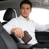 AfitLulu Men's Wallet with Zipper, Carbon Leather Bifold Wallets For