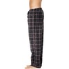 INTIMO Mens Microfleece Plaid Lounge Pant, Black, Large