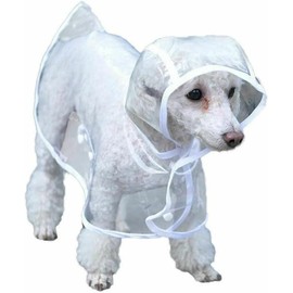 Chubasquero Impermeable para Perros con Capucha - Poncho Transparente para Perros Pequeños - Abrigo para Mascotas - Ropa Impermeable (M)