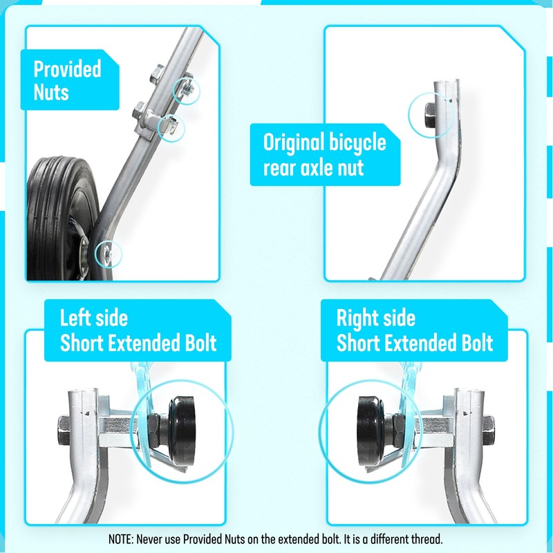 Heavy Duty Adjustable Training Wheel, Fits 24 to 29 Inches