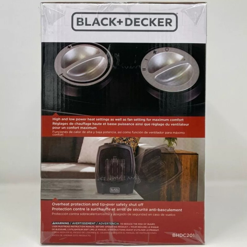 Black+Decker 1,500-Watt Electric Personal Ceramic Space Heater BHDC201