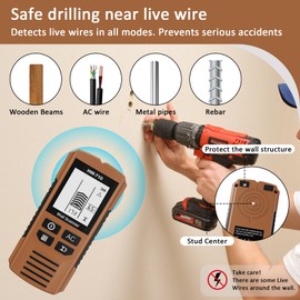 Stud Finder Wall Scanner, 5 in 1 Stud Detector with HD LCD Display, Stud Locator with Upgraded Smart Sensor Audio Alarm, Stud Sensor Beam Finders for Wall Wood Metal Studs AC Wire Joist Metal Pipe