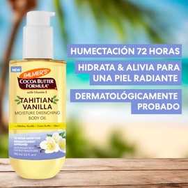 Palmer Cocoa Butter Formula Tahitian Vanilla Body Oil Aceite Hidratante Manteca Karité Vitamina Una Piel Más Suave Humectación Horas