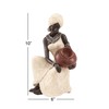 Deco 79 Polystone Woman Sitting African Sculpture with Red Water