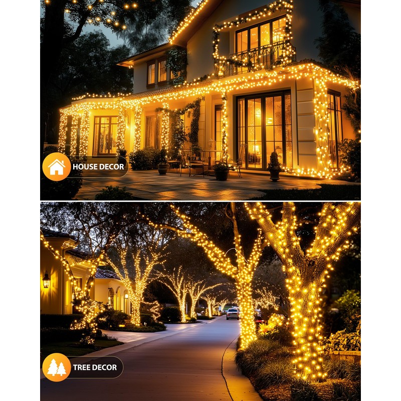 Brightown 2 Pack Solar String Lights for Outside, 92Ft 240