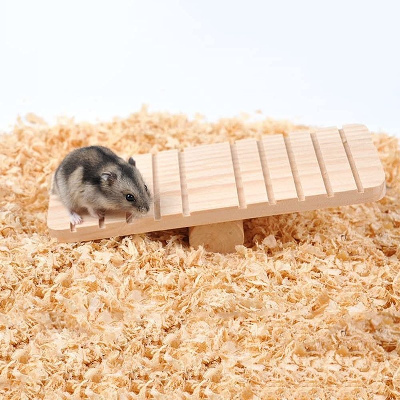 ANCLLO Hamster Hanging Ladder Wooden Seesaw Climbing Toy Cage Excise