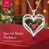 CDE Womens Sterling Silver Heart Pendant Necklace with Cubic Zirconia
