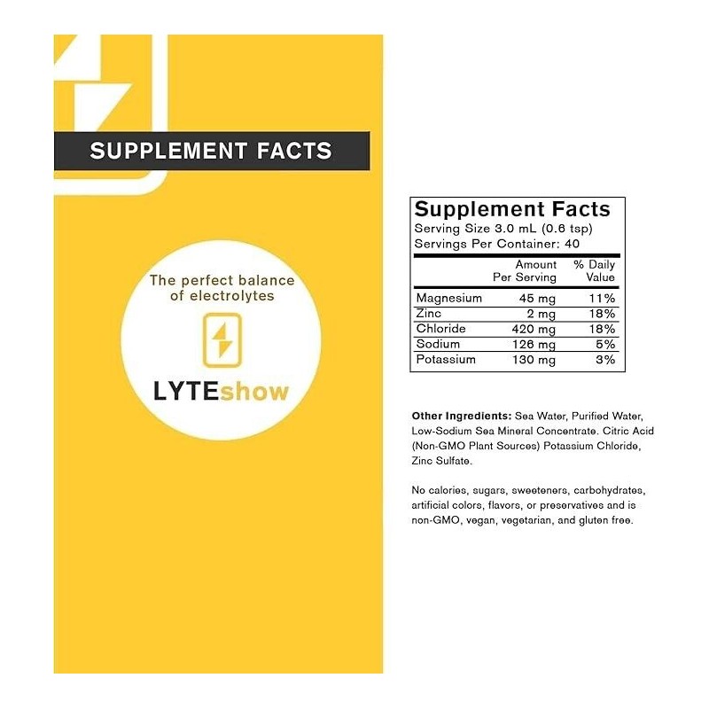 LyteLine Lyteshow Electrolyte Drops Sugar-Free for Hydration and Immune Support