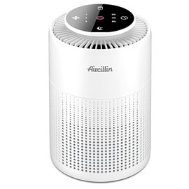 Purificador de Aire Aircillin para Personas Alérgicas con Filtro HEPA H13 de 4 Niveles, Cobertura Máxima de 72 m², Contra el 99,97% de Moho, Polvo, Po