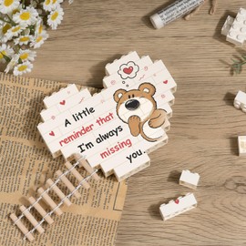 Gifts for Her Him - Building Blocks Puzzle Plaque, Long Distance Relationship Gift, Romantic I Love You Gifts for Him Her Girlfriend Boyfriend, Birthday Anniversary Presents for Women Men Wife Husband