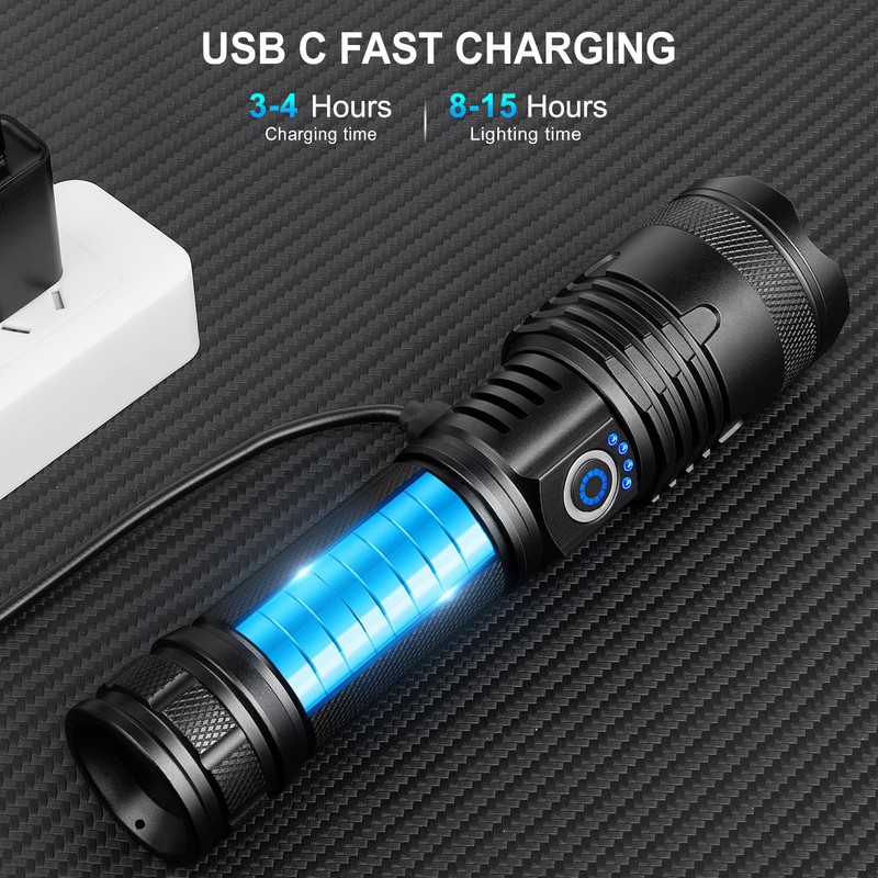 Rechargeable Flashlights 990,000 High Lumens 2 Pack, Led Super Bright