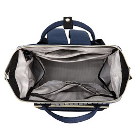 LOVEVOOK Laptop Backpack for Women Work Laptop Bag Stylish Teacher Backpack Business Computer Bags College Large Capacity Laptop Rucksack, Stripe Navy