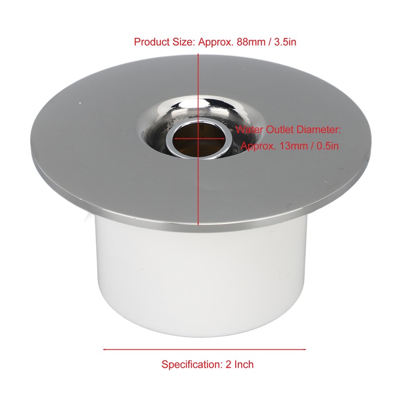 2 Inch Shower Head Adapter Wall Mounting Stainless Steel Water