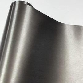 NewL 30 cm x 300 cm Grey Brushed Stainless Steel Metallic Vinyl Film Matt Chrome Car Wrapping Film Sticker Film Film Sticker Sheet for Motor Laptop Furniture