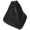 AERZETIX: Gear Stick Gaiter Faux Leather Black with Blue Stitching