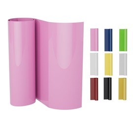 Heat Transfer Vinyl, 12in*6ft (30.5cm*183cm) HTV Vinyl Roll, Iron on Vinyl for T-Shirts, Printable Iron on Vinyl for T-Shirts, Heat Press Vinyl for DIY, Craft (Pink, 12" x 6ft)