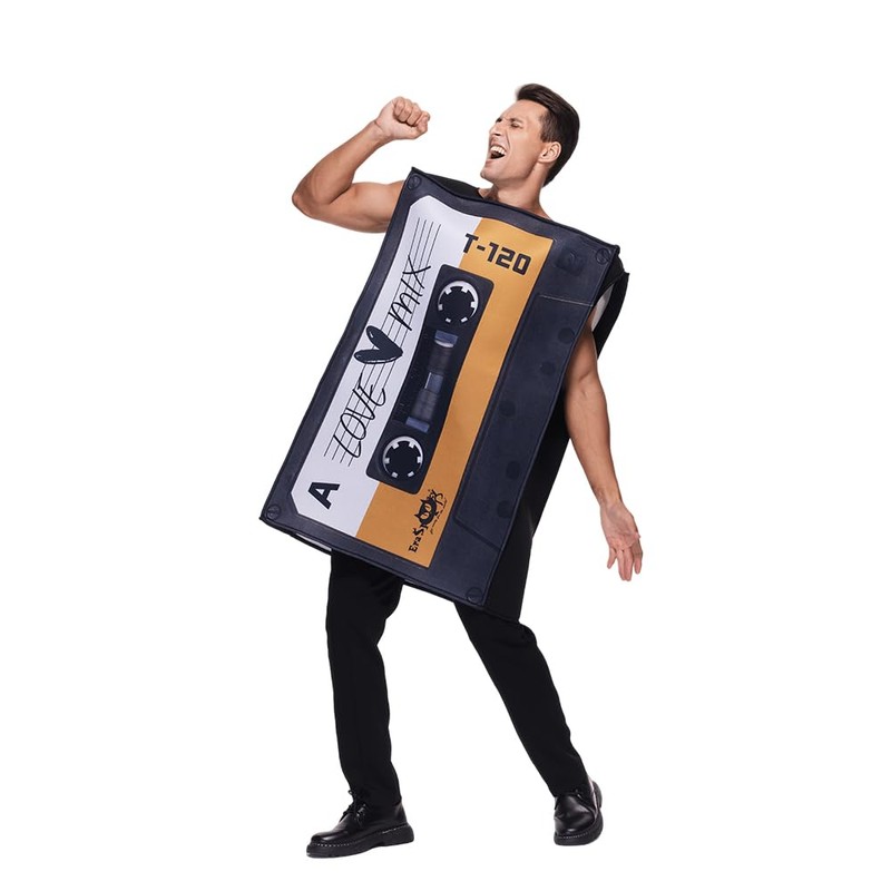 EraSpooky Adult Love Mix Tape Costume Retro 80's Cassette Tunic