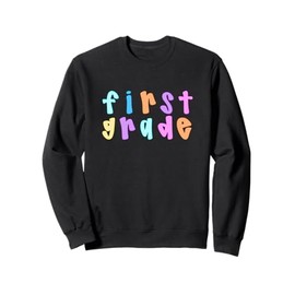 Cute Floral Preppy First Grade Back To School Teacher Girl Sweatshirt