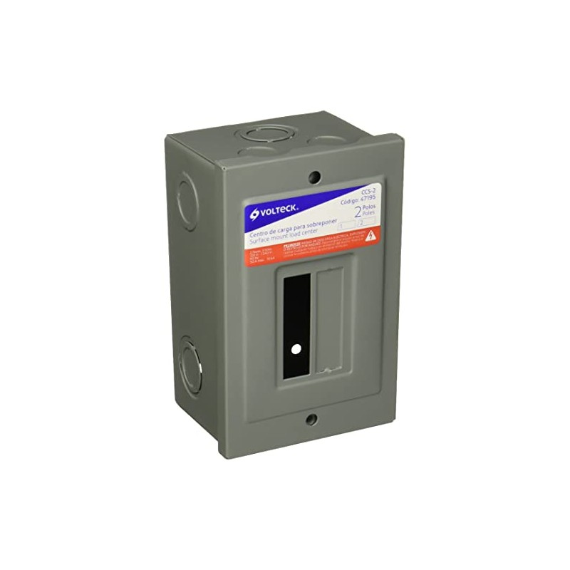 Volteck CCS-2, Centro de carga de sobreponer, 2 polos, Volteck
