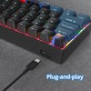 Ussixchare 60 Percent Gaming Keyboard 68 Keys Mechanical Keyboard Rainbow