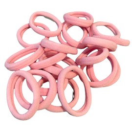 Hair Bands Bobbles Elastics Thick Endless Design Snag Free Bright Colours - 20 Pack (Light Pink)