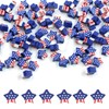 100 Pcs Polymer Clay Patriotic Beads, Red White and Blue