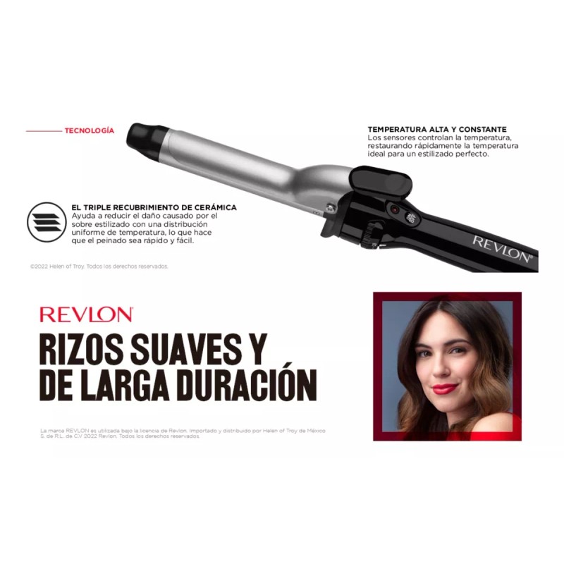 Revlon Rizadora Cabello Revlon Ceramica Turmalina Ferro Tenaza Pelo