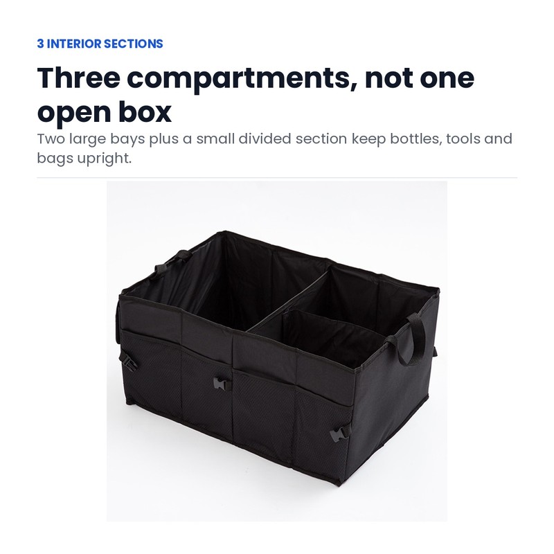 Car Trunk Storage Box for Cargo Organization – Folding Design