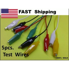 5pcs - 18" DOUBLE end Crocodile Clips Cable Alligator Clips testing wire leads