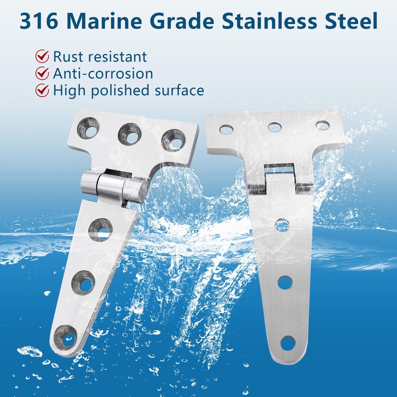 316 Stainless Steel Boat Hatch Hinges,4inchx 2inch (100 X 50