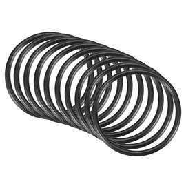 QUARKZMAN Nitrile Rubber Sealing Ring Round Washer 48 mm x 42 mm x 3 mm for Tap Plumber Repair Seal Connection, Black Pack of 10