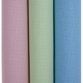 KCS 3 piezas de 15 x 18 pulgadas (38 x 45 cm), tela de punto de cruz, tela enrollada, 16 quilates, azul claro + rosa + verde claro