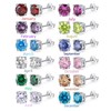 Nbsameng S925 Sterling Silver Cut Cubic Zirconia Round Stud Earrings