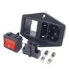 IEC Built-in Socket C14, with Green Switch and Two Fuses,
