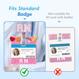 Plifal RN Badge Buddy Pin Holder - 4 Hole Horizontal Display Badge Buddy Card 2 in 1 Pins Topper Nurse Accessories for Nursing Medical Healthcare